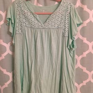 Mint Flowy Top 